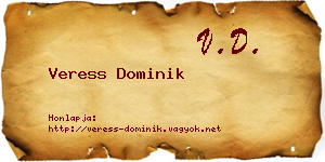 Veress Dominik névjegykártya